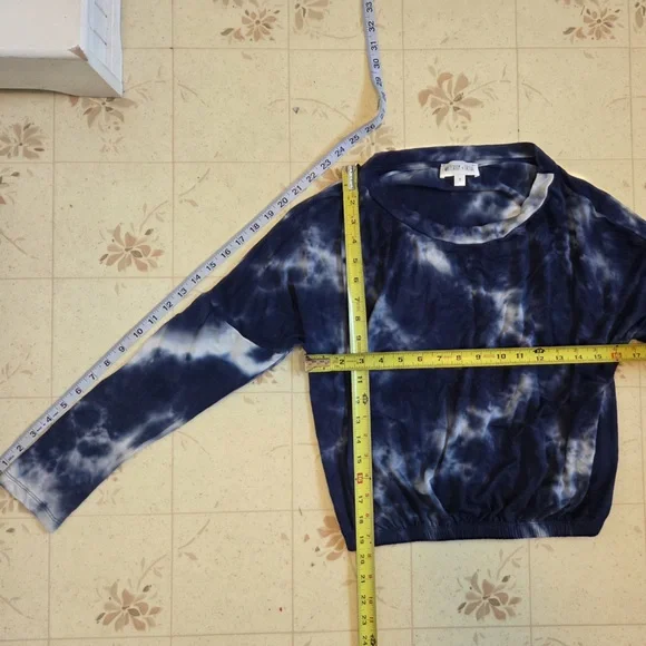 Navy Tie-Dye Women's Crew Neck Sweater - Picture 2 of 5